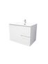 750mm Wall Hung Matte White Linear Surface Bathroom Cabinet With Right Hand Drawers Cabinet Only