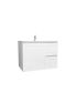 750mm Wall Hung Matte White Linear Surface Bathroom Cabinet With Right Hand Drawers Cabinet Only