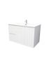 900mm Wall Hung Matte White Linear Surface Bathroom Cabinet With Left Hand Drawers Cabinet Only