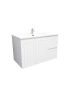 900mm Wall Hung Matte White Linear Surface Bathroom Cabinet With Right Hand Drawers Cabinet Only