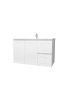 900mm Wall Hung Matte White Linear Surface Bathroom Cabinet With Right Hand Drawers Cabinet Only