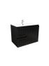 750mm Wall Hung Matte Black Linear Surface Bathroom Cabinet With Left Hand Drawers Cabinet Only