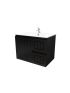 750mm Wall Hung Matte Black Linear Surface Bathroom Cabinet With Right Hand Drawers Cabinet Only