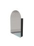 600mm Arch Curved Matte Black Finish Bathroom Mirror Cabinet Shaving Storage