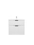 600mm Aria Matte White 2 PAC MDF 2 Drawers Wall Hung Bathroom Vanity With Handle