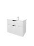 750mm Aria Matte White 2 PAC MDF 2 Drawers Wall Hung Bathroom Vanity With Handle