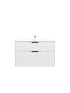 900mm Aria Matte White 2 PAC MDF 2 Drawers Wall Hung Bathroom Vanity With Handle