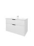 900mm Aria Matte White 2 PAC MDF 2 Drawers Wall Hung Bathroom Vanity With Handle