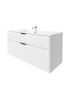 1200mm Aria Matte White 2 PAC MDF 2 Drawers Wall Hung Bathroom Vanity With Handle