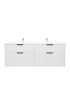 1500mm Aria Matte White 2 PAC MDF 4 Drawers Wall Hung Bathroom Vanity With Handle