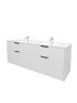 1500mm Aria Matte White 2 PAC MDF 4 Drawers Wall Hung Bathroom Vanity With Handle