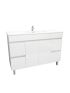 1200mm 2-Door 4-Drawer Freestanding With Legs PVC Gloss White Finish Bathroom Vanity Cabinet Only