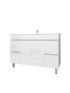 1200mm 2-Door 4-Drawer Freestanding With Legs PVC Gloss White Finish Bathroom Vanity Cabinet Only