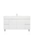 1500mm 2-Door 4-Drawer Freestanding With Legs PVC Gloss White Finish Bathroom Vanity Cabinet Only