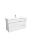 900mm Narrow Wall Hung PVC Gloss White Left/Right Drawers Bathroom Vanity Cabinet Only