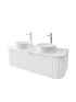 1200mm Wall Hung PVC Matte White Ribbed Design Curved Edge Bathroom Vanity Cabinet Only