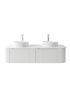 1500mm Wall Hung PVC Matte White Ribbed Design Curved Edge Bathroom Vanity Cabinet Only