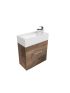 500mm Wall Hung Bathroom Vanity Dark Oak Wood Grain 2 PAC Coating MDF Board