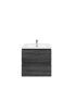 600mm Dark Grey Wall Cabinet Mirror Bathroom Shelf Storage 2 Doors