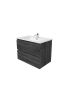 750mm Wall Hung Bathroom Vanity Dark Grey Wood Grain 2 PAC Coating MDF Board