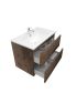 750mm Wall Hung Bathroom Vanity Dark Oak Wood Grain 2 PAC Coating MDF Board