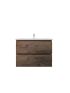 750mm Wall Hung Bathroom Vanity Dark Oak Wood Grain 2 PAC Coating MDF Board