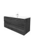 1200mm Wall Hung Bathroom Vanity Dark Grey Wood Grain 2 PAC Coating MDF Board