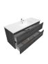 1200mm Wall Hung Bathroom Vanity Dark Grey Wood Grain 2 PAC Coating MDF Board