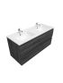 1200mm Wall Hung Bathroom Vanity Dark Grey Wood Grain High density MDF board with 2 PAC finish