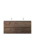 1200mm Wall Hung Bathroom Vanity Dark Oak Wood Grain 2 PAC Coating MDF Board