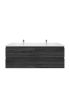 1500mm Wall Hung Bathroom Vanity Dark Grey Wood Grain 2 PAC Coating MDF Board