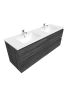 1500mm Wall Hung Bathroom Vanity Dark Grey Wood Grain 2 PAC Coating MDF Board