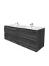 1500mm Wall Hung Bathroom Vanity Dark Grey Wood Grain 2 PAC Coating MDF Board