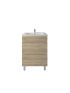 600mm Freestanding Bathroom Vanity With Legs White Oak Wood Grain 2 PAC Coating MDF Board