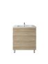 750mm Freestanding Bathroom Vanity With Legs White Oak Wood Grain 2 PAC Coating MDF Board 