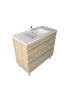 900mm Freestanding With Legs Bathroom Vanity White Oak Wood Grain High density MDF board with 2 PAC finish