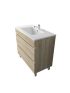 900mm Freestanding With Legs Bathroom Vanity White Oak Wood Grain High density MDF board with 2 PAC finish