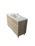 1200mm Freestanding With Legs Bathroom Vanity White Oak Wood Grain High density MDF board with 2 PAC finish