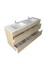 1500mm Freestanding With Legs Bathroom Vanity White Oak Wood Grain 2 PAC Coating MDF Board with Double Bowl