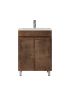 600MM Slim Dark Oak MDF Bathroom Vanity 2 Doors Free Standing Cabinet Only