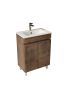 600MM Slim Dark Oak MDF Bathroom Vanity 2 Doors Free Standing Cabinet Only