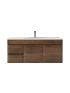 1200MM Dark Oak MDF Bathroom Vanity Left Drawers Wall Hung Cabinet Only