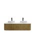 1500mm Prime Oak Curved Edge and V-Grooved Wall Hung Bathroom Vanity MDF Cabinet Only