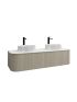 1500mm Coastal Oak Curved Edge and V-Grooved Wall Hung Bathroom Vanity MDF Cabinet Only