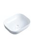 500x400x150mm Rectangle Gloss White Ceramic Above Counter Basin Non-overflow