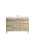 1200MM White Oak MDF Bathroom Vanity Left Drawers Free Standing Cabinet Only