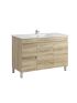 1200MM White Oak MDF Bathroom Vanity Left Drawers Free Standing Cabinet Only