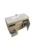 1200MM White Oak MDF Bathroom Vanity Left Drawers Free Standing Cabinet Only