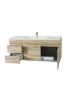 1200MM White Oak MDF Bathroom Vanity Left Drawers Wall Hung Cabinet Only