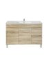 1200MM White Oak MDF Bathroom Vanity Right Drawers Free Standing Cabinet Only